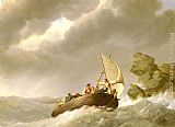 Johannes Hermanus Koekkoek Wall Art - Sailing The Stormy Seas